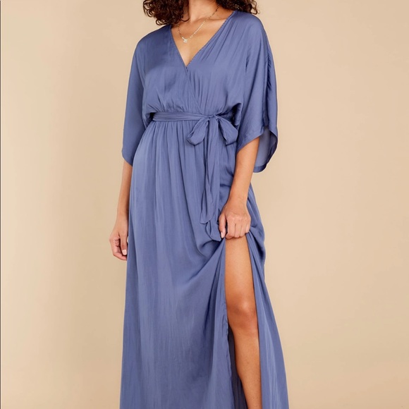 Dusty Blue Maxi Dress - Picture 1 of 5